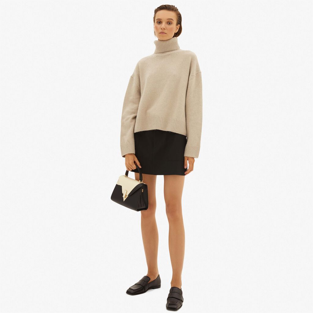 Valextra Borsetta A Mano Mini Nera Con Intarsi Geometrici | Valextra Iside