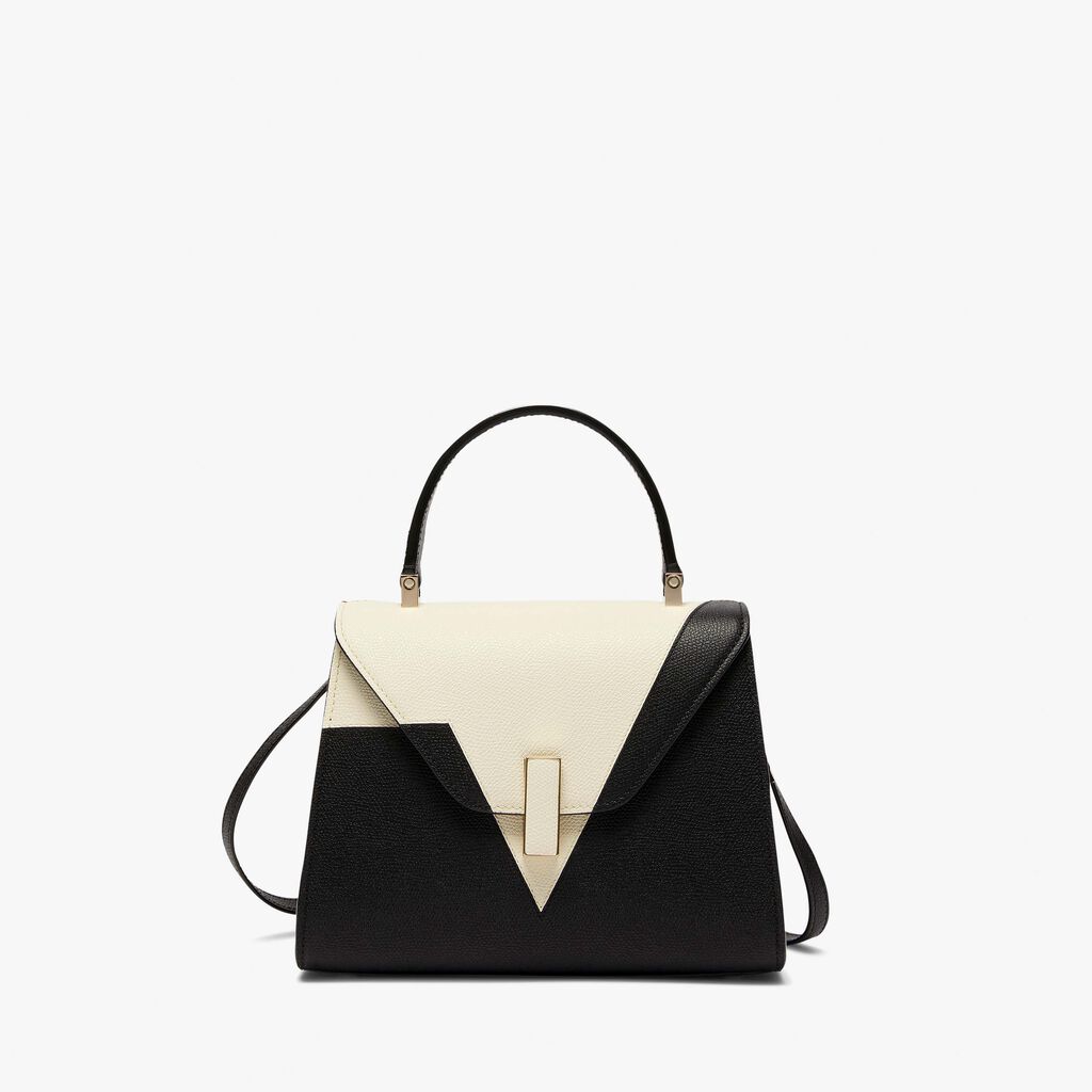 Valextra Borsetta a mano Mini Nera con intarsi geometrici | Valextra Iside
