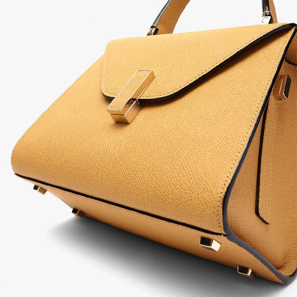 Valextra Borsetta A Mano Piccola In Pelle Gialla Ambra | Valextra Iside