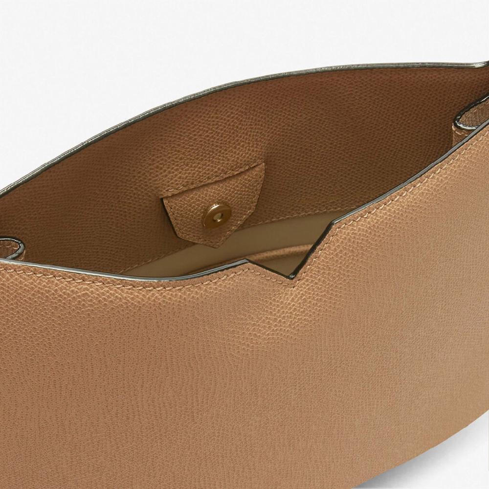 Valextra Borsetta A Spalla Weekend In Pelle Beige | Valextra Hobo