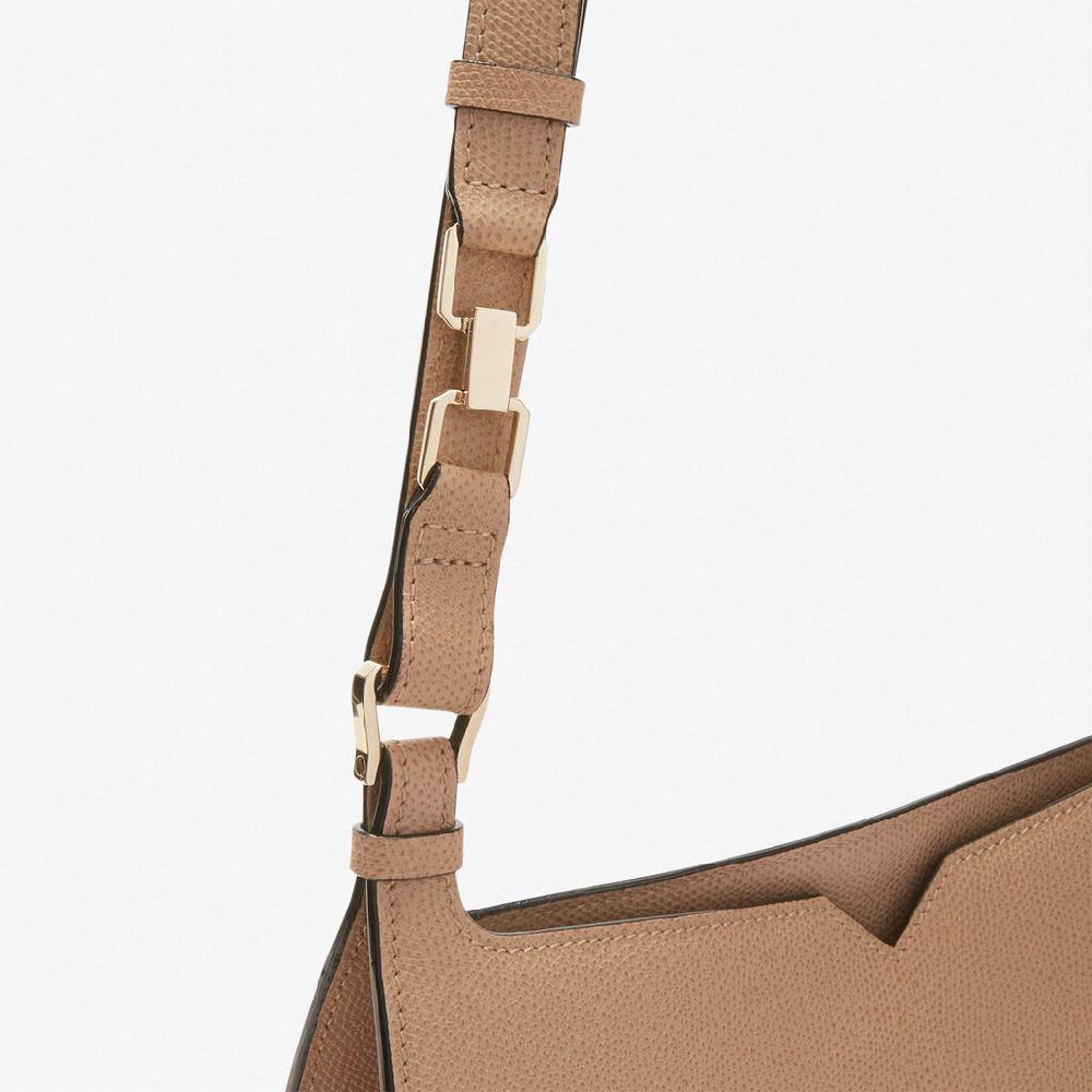 Valextra Borsetta A Spalla Weekend In Pelle Beige | Valextra Hobo