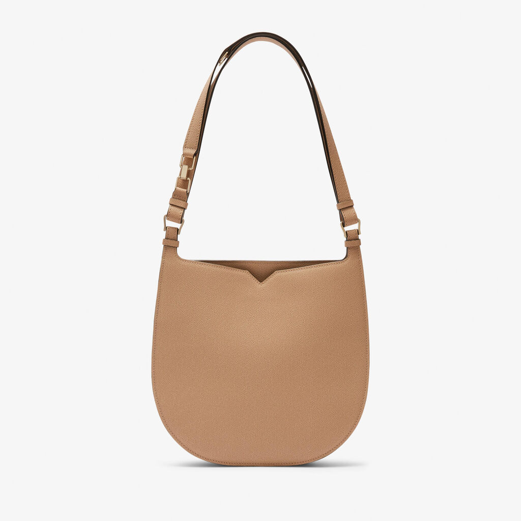 Valextra Borsetta a spalla Weekend in Pelle Beige | Valextra Hobo
