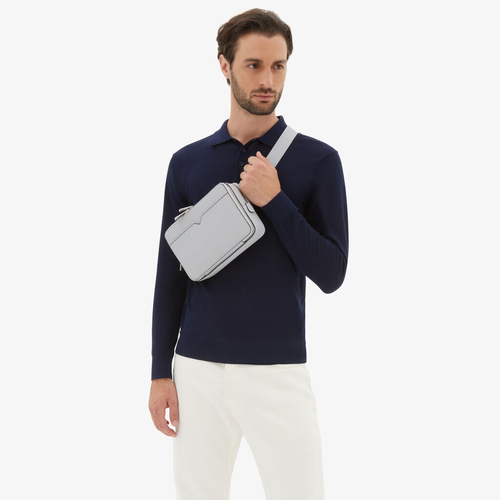 Valextra Borsetta A Tracolla Bum Bag In Pelle Grigia | Valextra V-Line