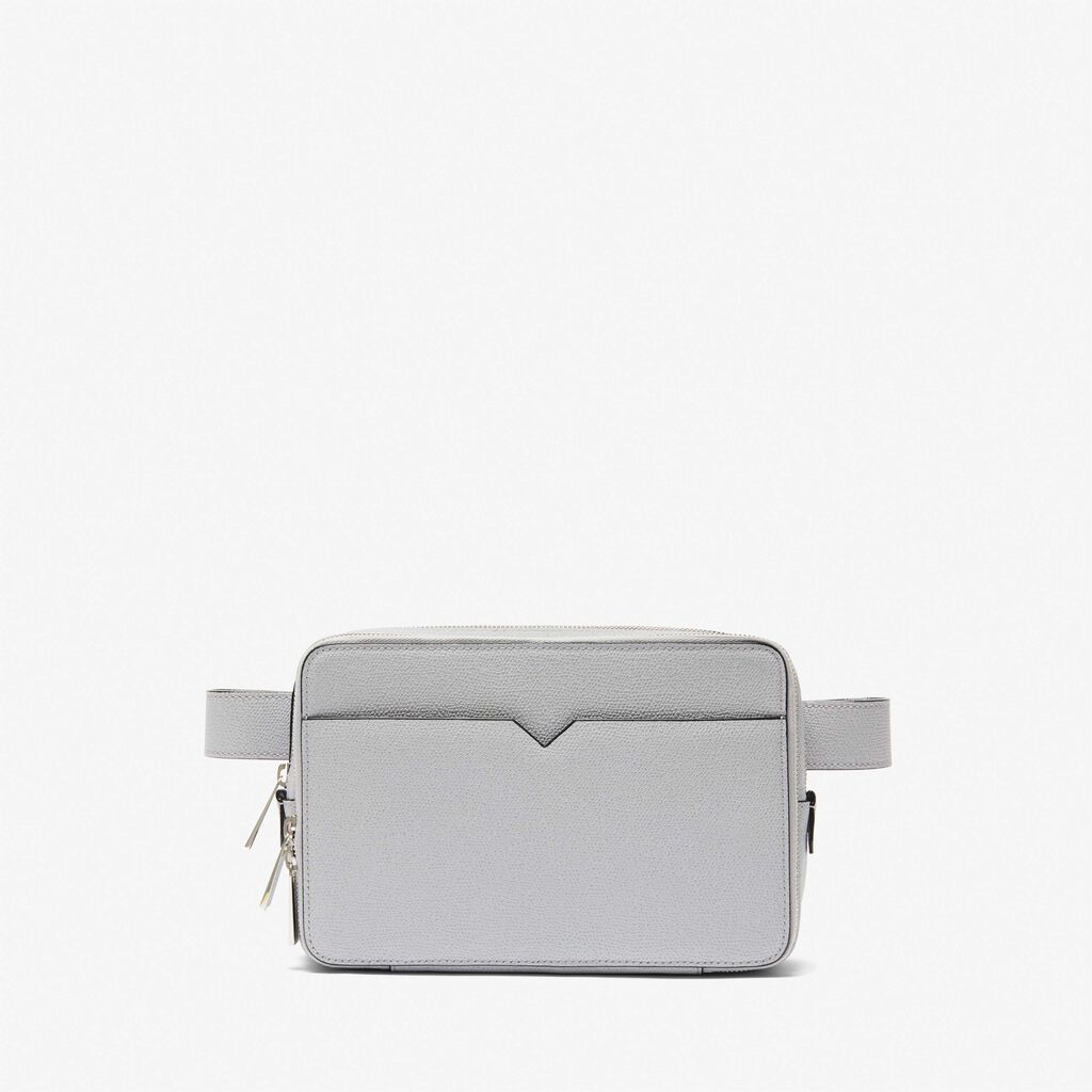 Valextra Borsetta a tracolla Bum Bag in Pelle Grigia | Valextra V-Line