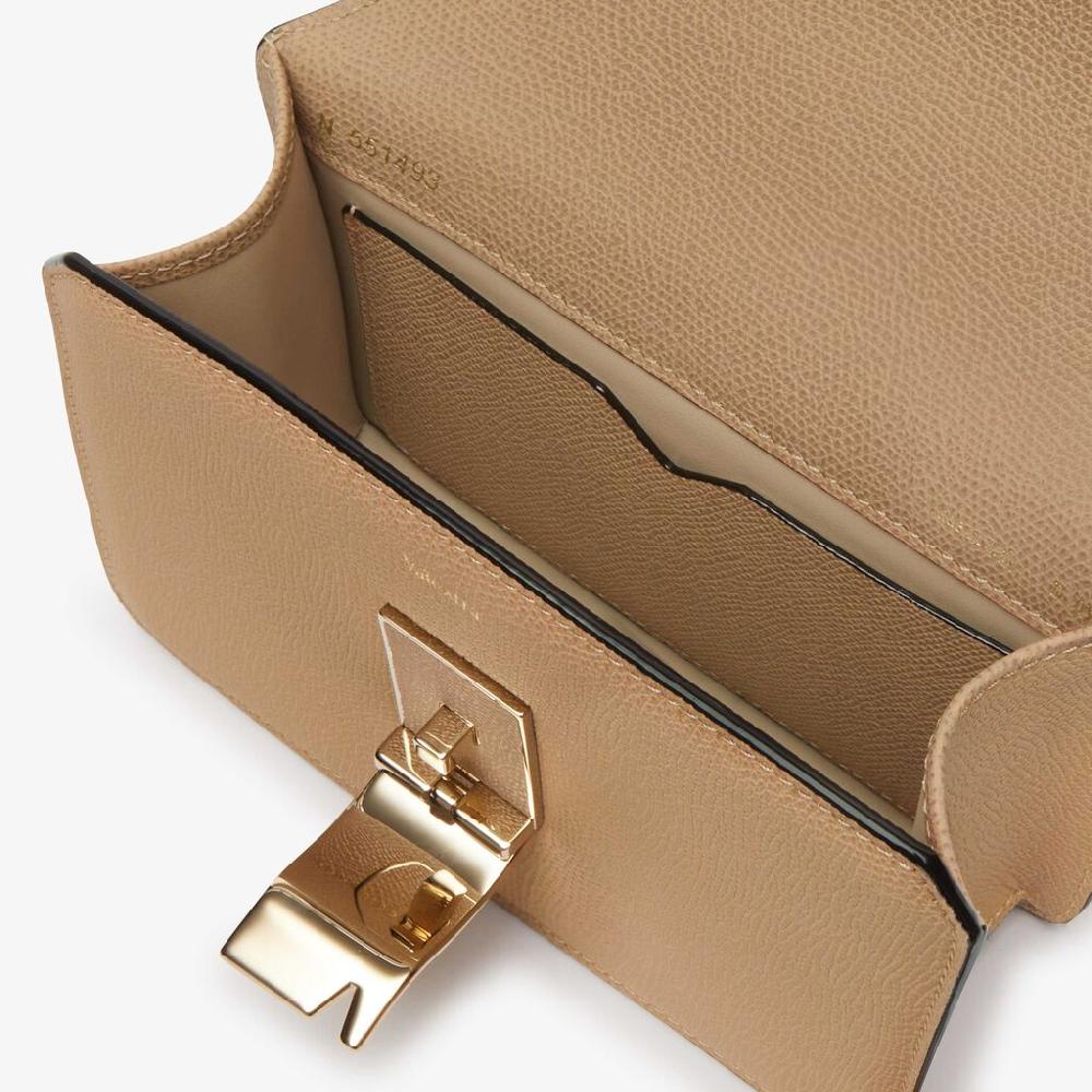 Valextra Borsetta A Tracolla Mini Da Donna In Pelle Beige | Valextra