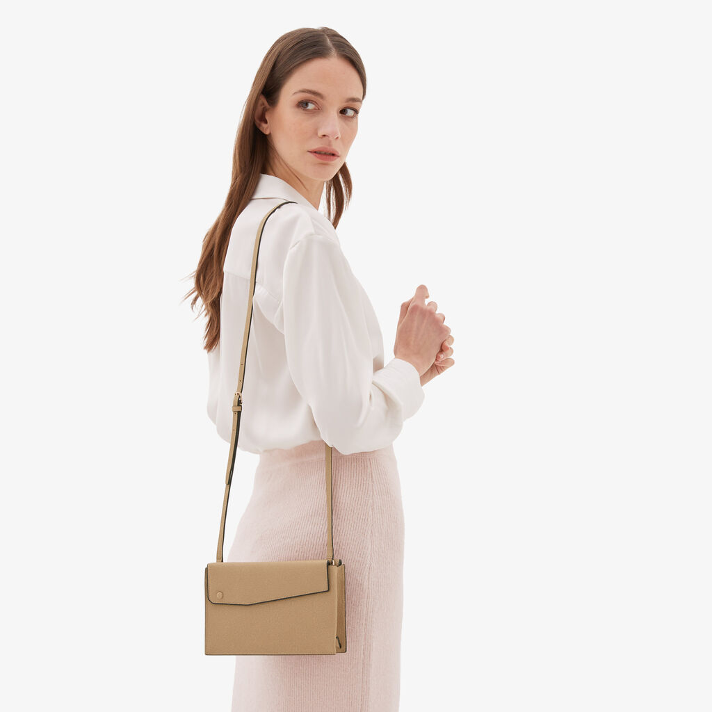 Valextra Borsetta A Tracolla Piccola In Pelle Beige | Valextra Pocket