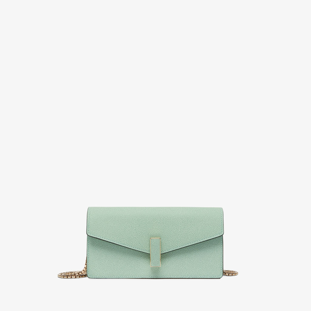 Valextra Borsetta clutch in Pelle con tracolla dorata | Valextra Iside