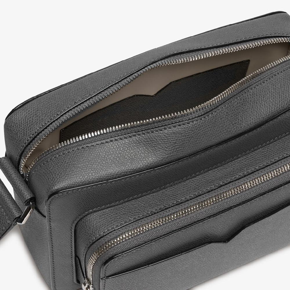 Valextra Borsetta Comoda Reporter In Pelle Grigia | Valextra V-Line