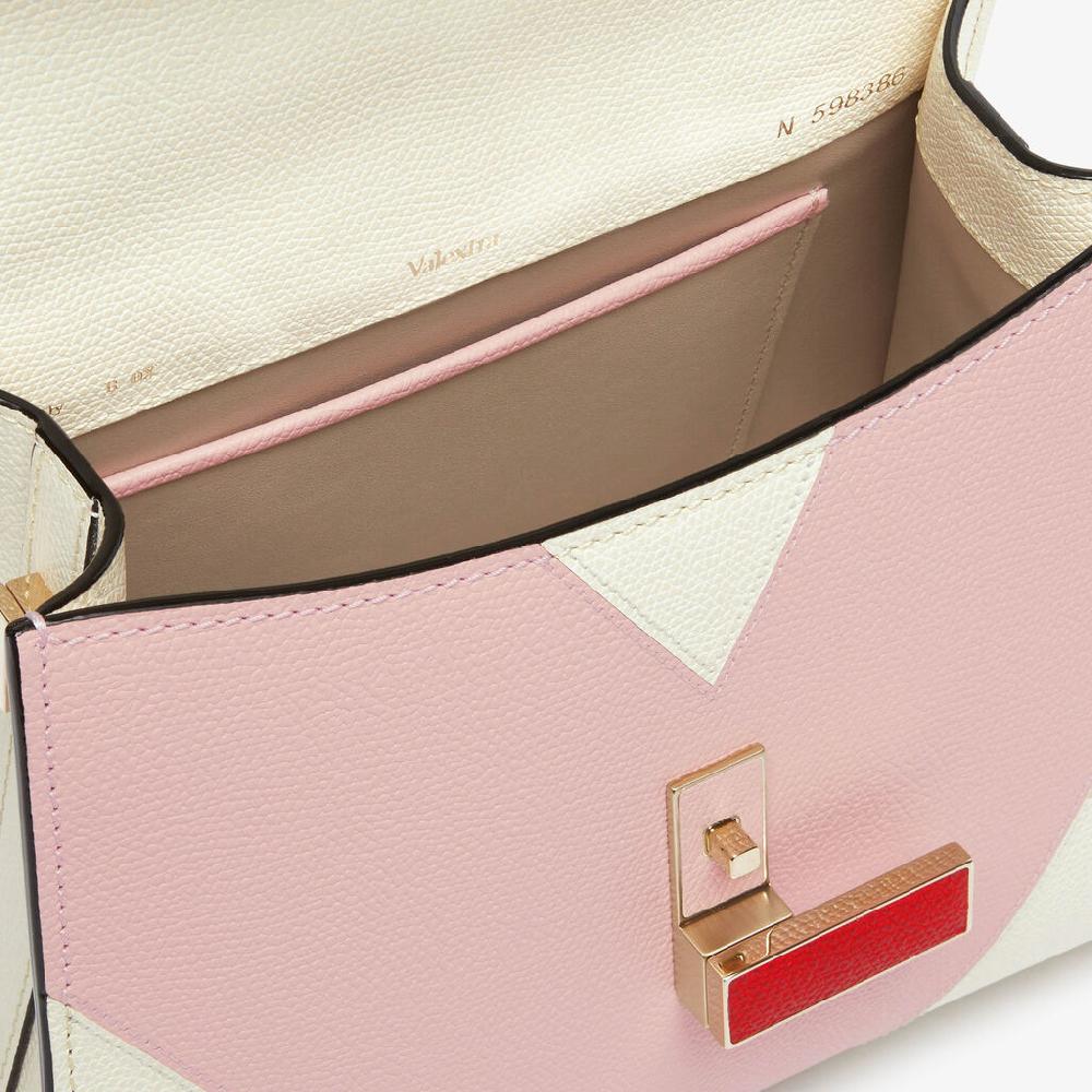 Valextra Borsetta Da Donna Di Lusso In Pelle Bianca E Rosa | Valextra Iside
