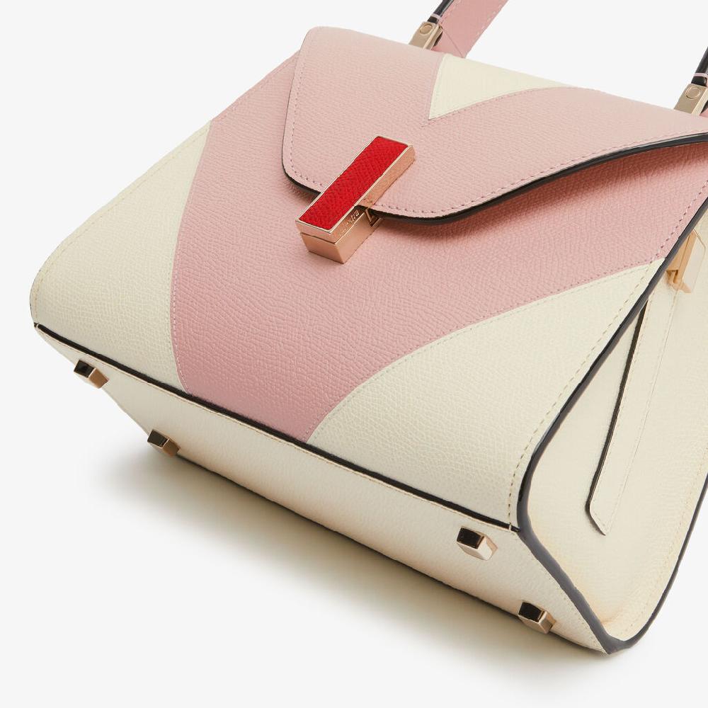 Valextra Borsetta Da Donna Di Lusso In Pelle Bianca E Rosa | Valextra Iside
