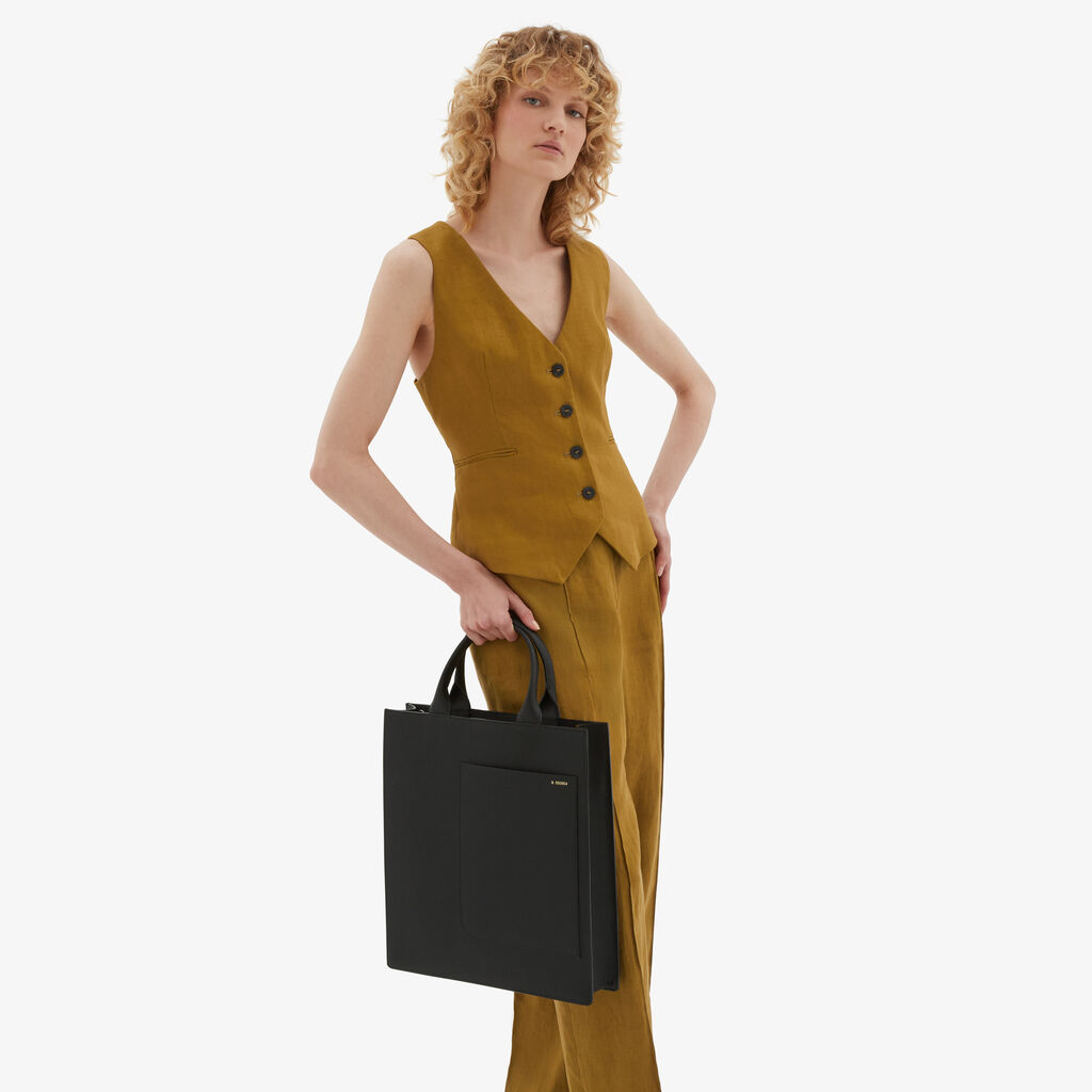 Valextra Borsetta Da Donna Media In Pelle Di Lusso Nera | Valextra Boxy