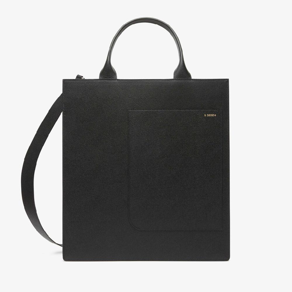 Valextra Borsetta da Donna Media in Pelle di Lusso Nera | Valextra Boxy