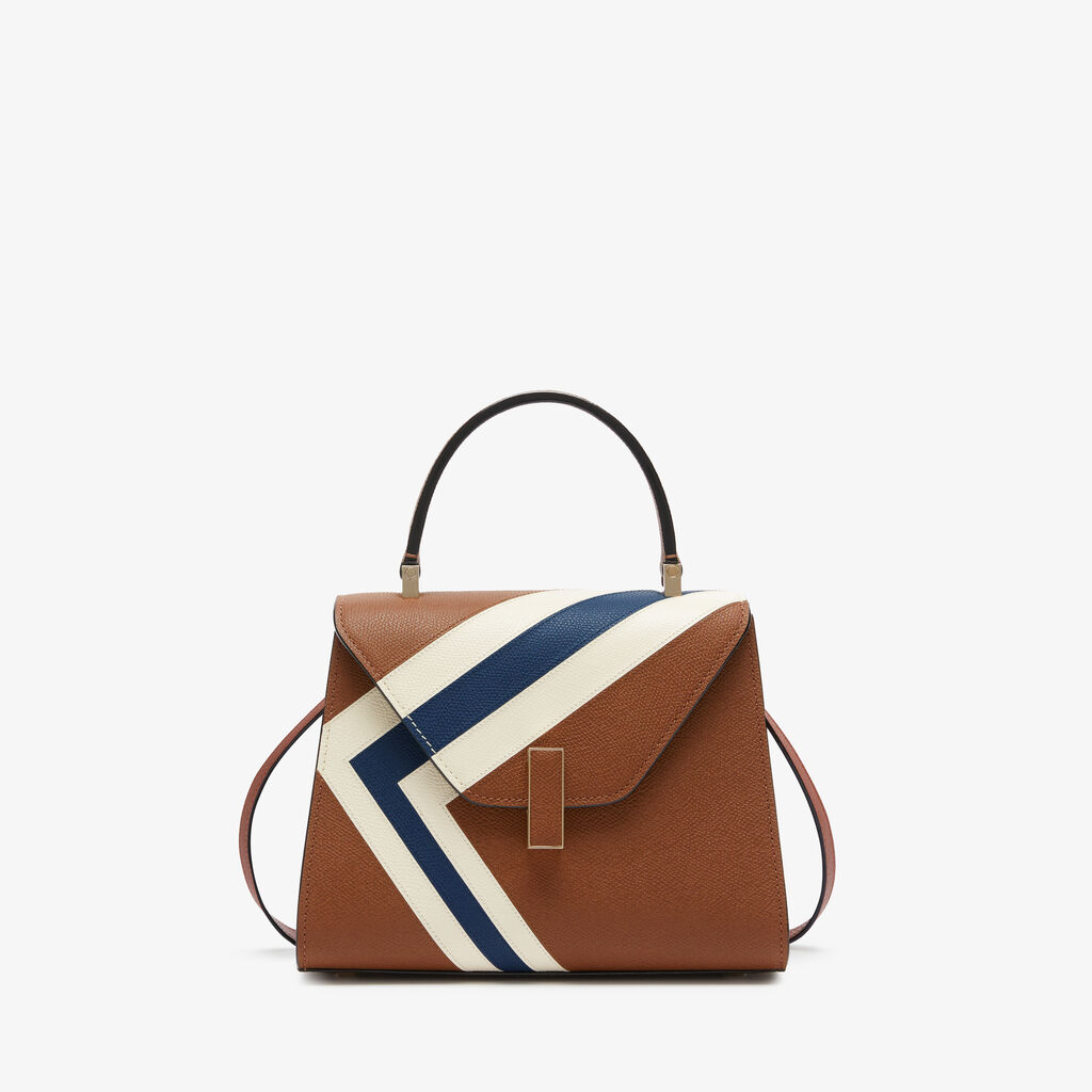 Valextra Borsetta da Donna Pelle intarsia Marrone e Bianca | Valextra Iside