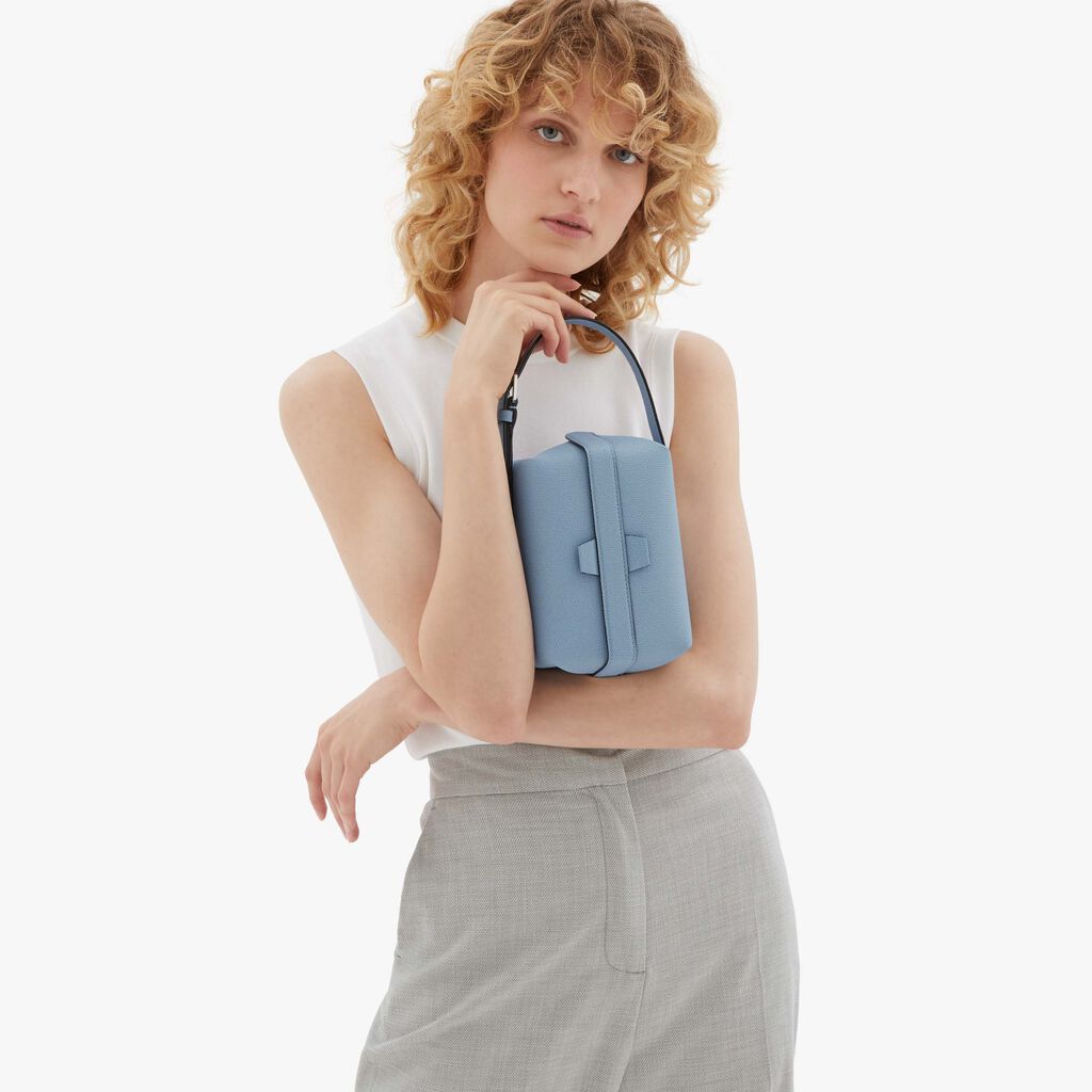 Valextra Borsetta In Pelle Azzurra Con Tracolla | Valextra Tric Trac