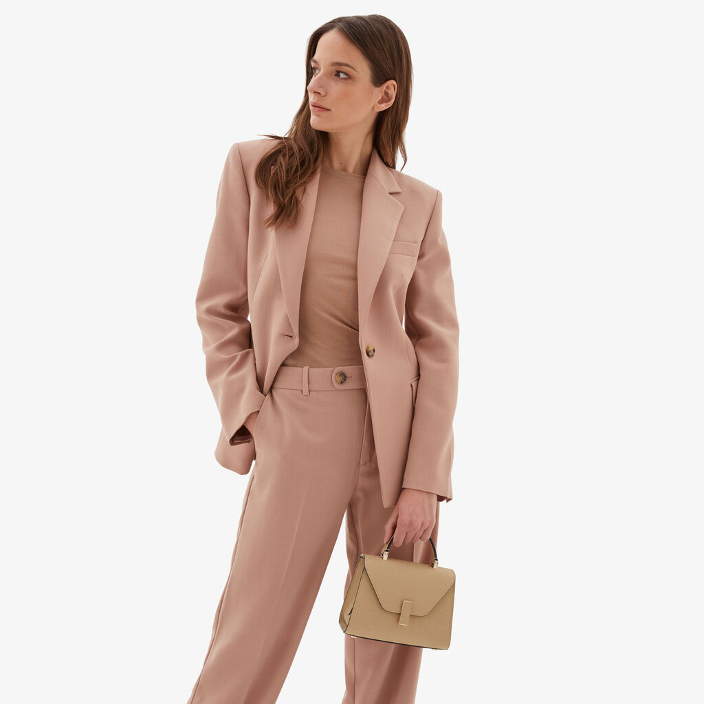 Valextra Borsetta In Pelle Beige Con Tracolla | Valextra Iside