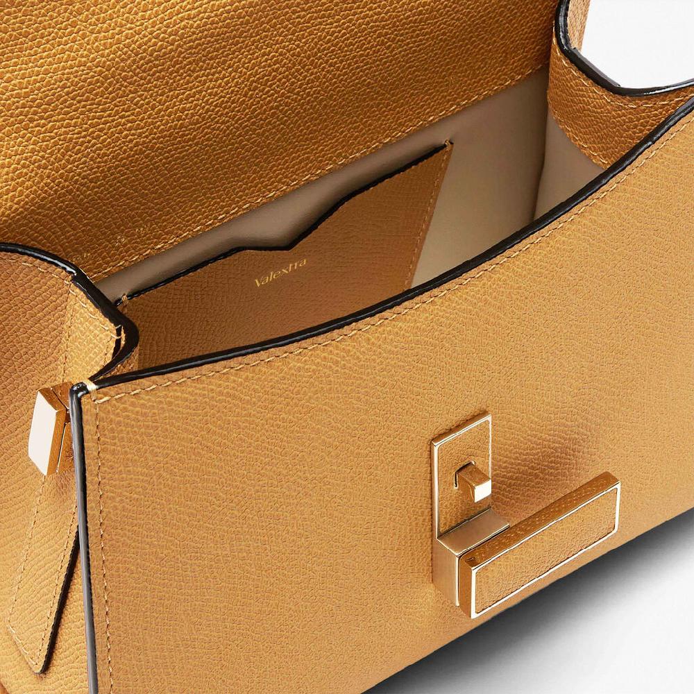 Valextra Borsetta Piccola In Pelle Gialla Ambra | Valextra Iside
