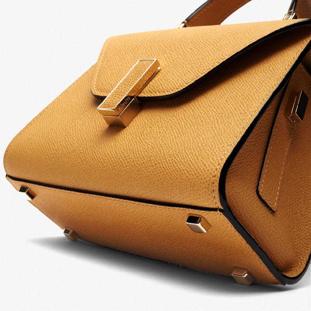 Valextra Borsetta Piccola In Pelle Gialla Ambra | Valextra Iside