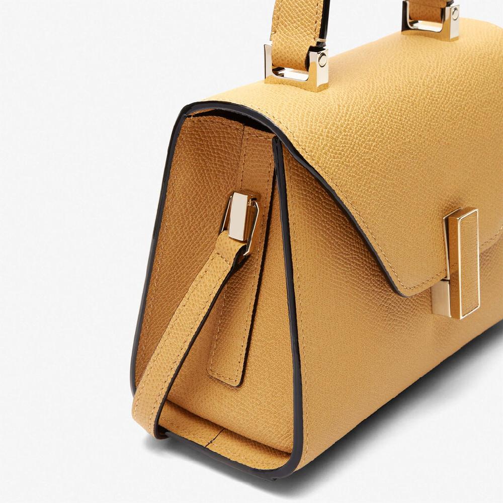 Valextra Borsetta Piccola In Pelle Gialla Ambra | Valextra Iside