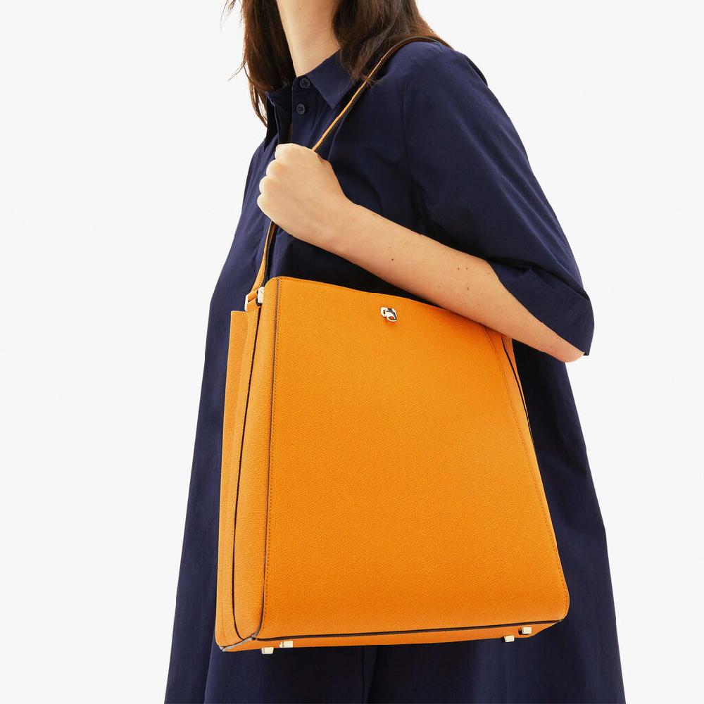 Valextra Borsetta Tracolla Media In Pelle Gialla | Valextra Brera