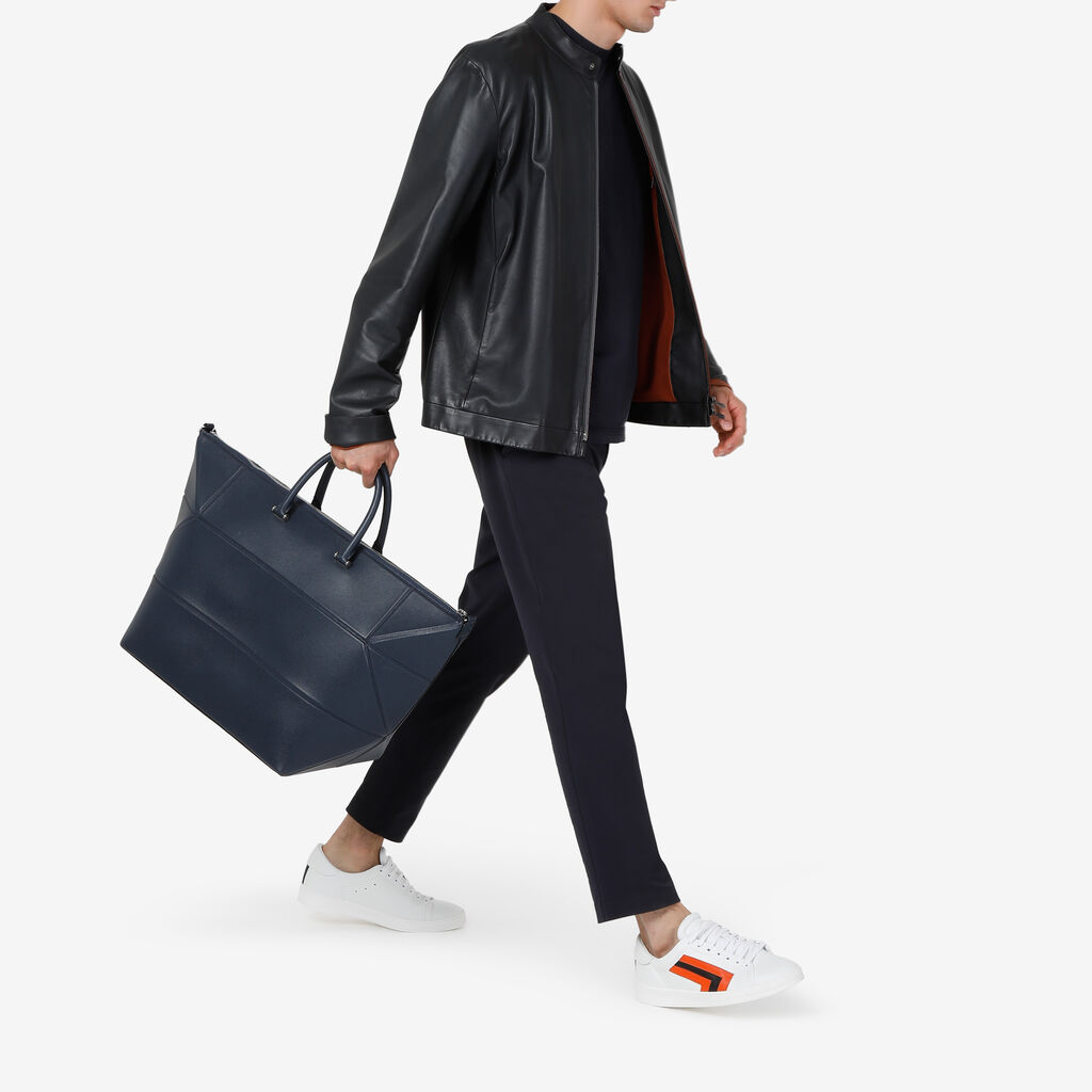 Valextra Borsone Viaggio Grande In Pelle Blu | Valextra Poliedrica