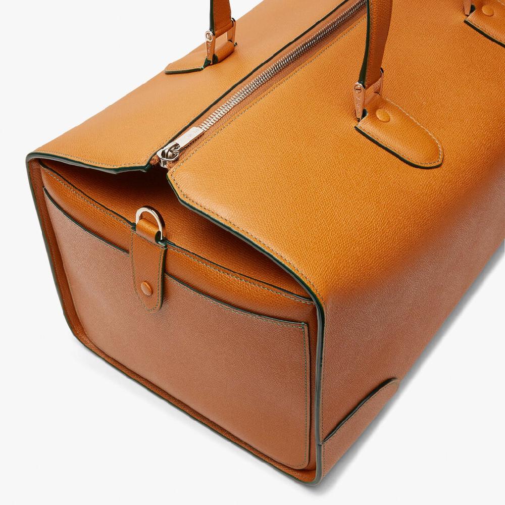 Valextra Borsone Viaggio Grande In Pelle Marrone | Valextra Boston