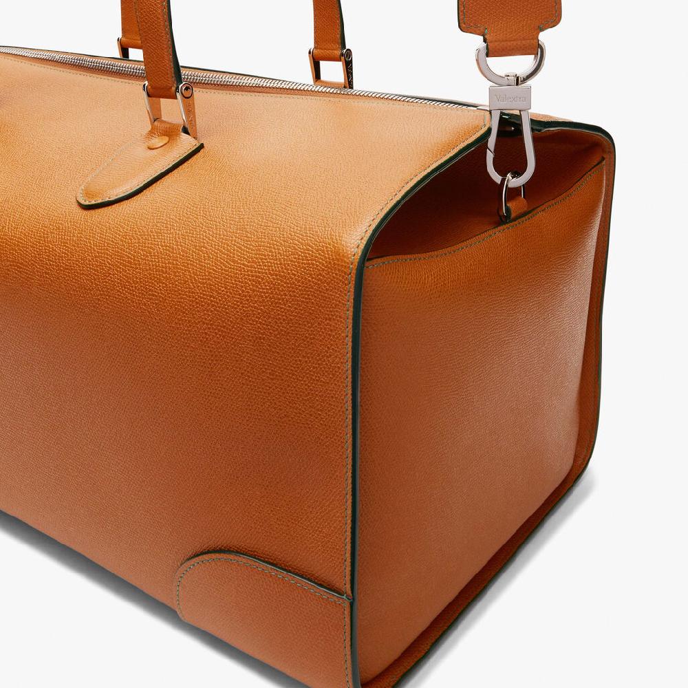 Valextra Borsone Viaggio Grande In Pelle Marrone | Valextra Boston