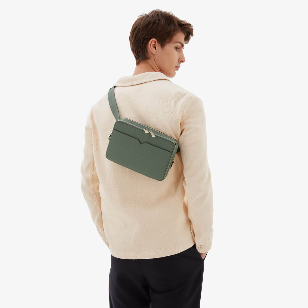 Valextra Bum Bag Da Uomo In Pelle Verde Di Lusso | Valextra V-Line