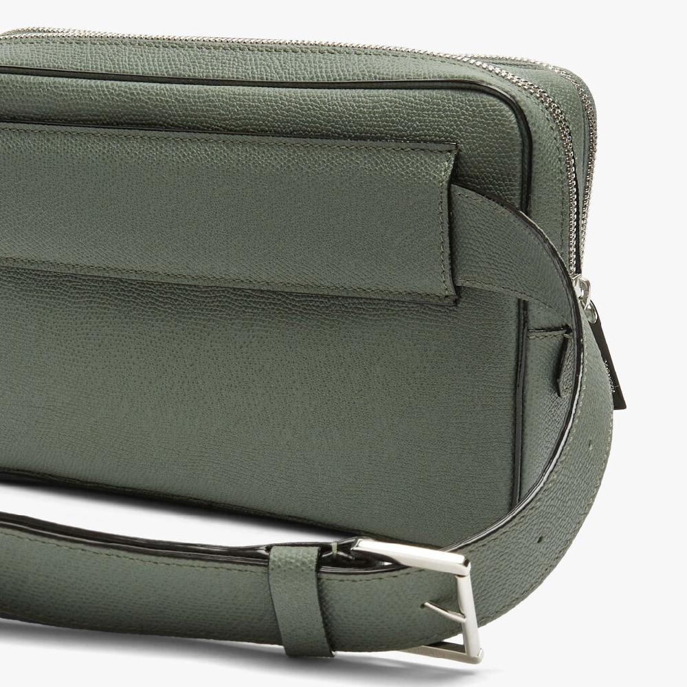 Valextra Bum Bag Da Uomo In Pelle Verde Di Lusso | Valextra V-Line