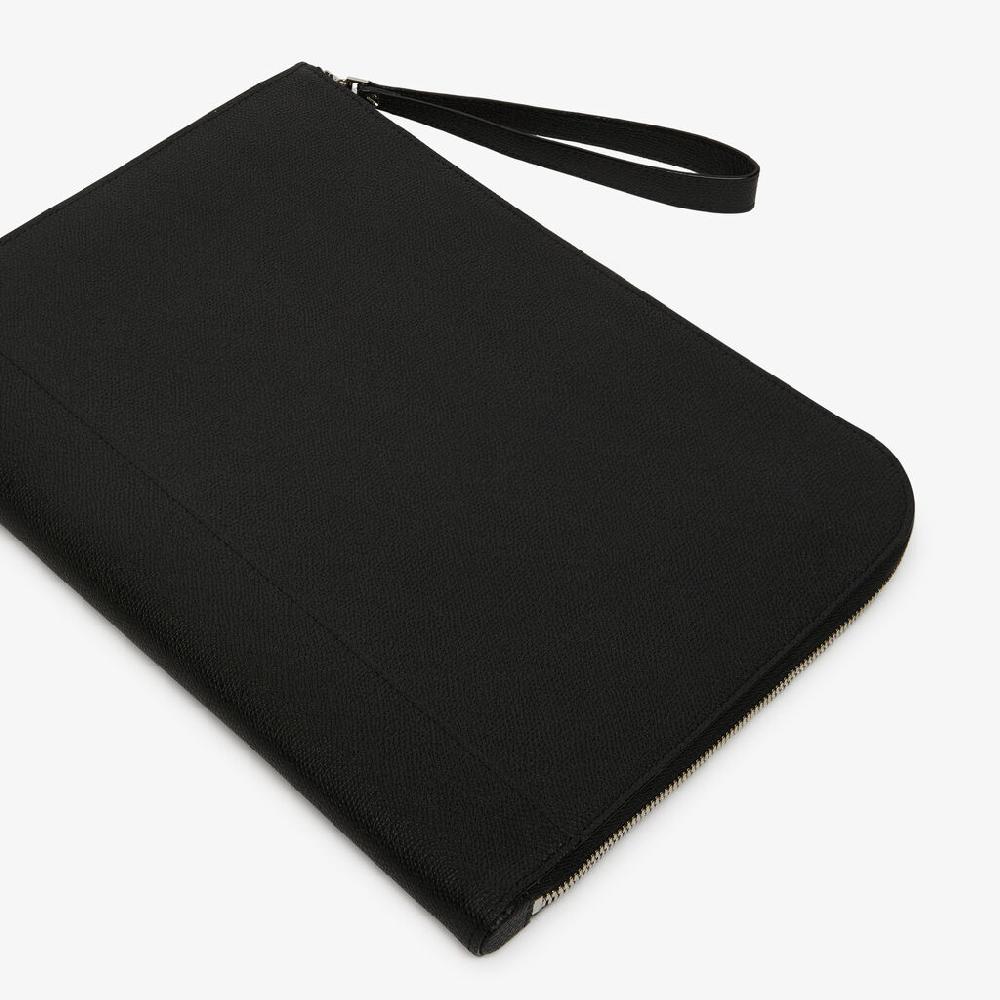 Valextra Busta Portadocumenti In Pelle Nera | Valextra My Logo