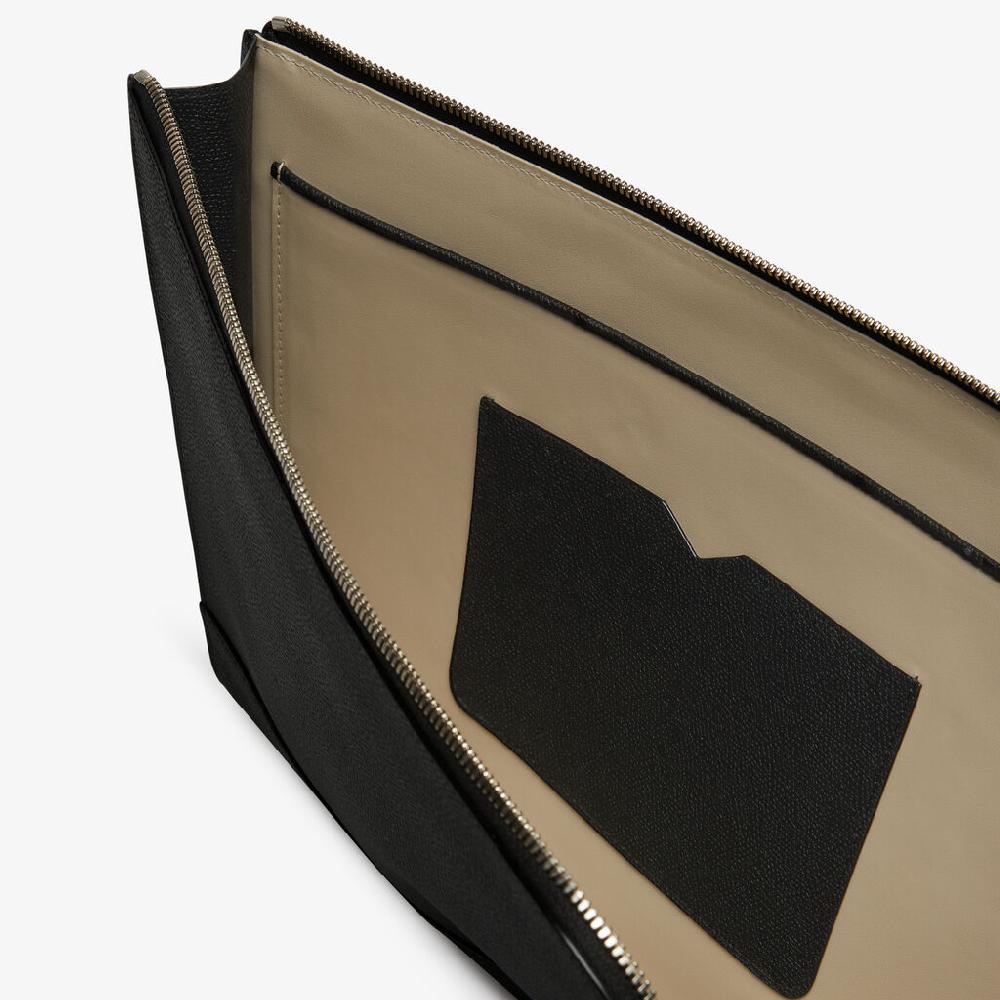 Valextra Busta Portadocumenti In Pelle Nera | Valextra My Logo
