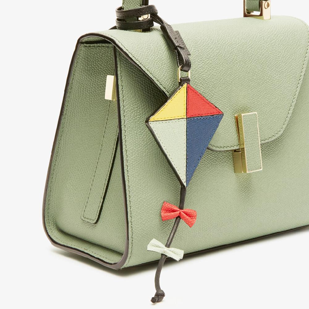 Valextra Charm Aquilone | Pelle Di Vitello Millepunte | Verde Menta/Blu Zaffiro/Rosso Cremisi/Giallo/Nero | Valextra