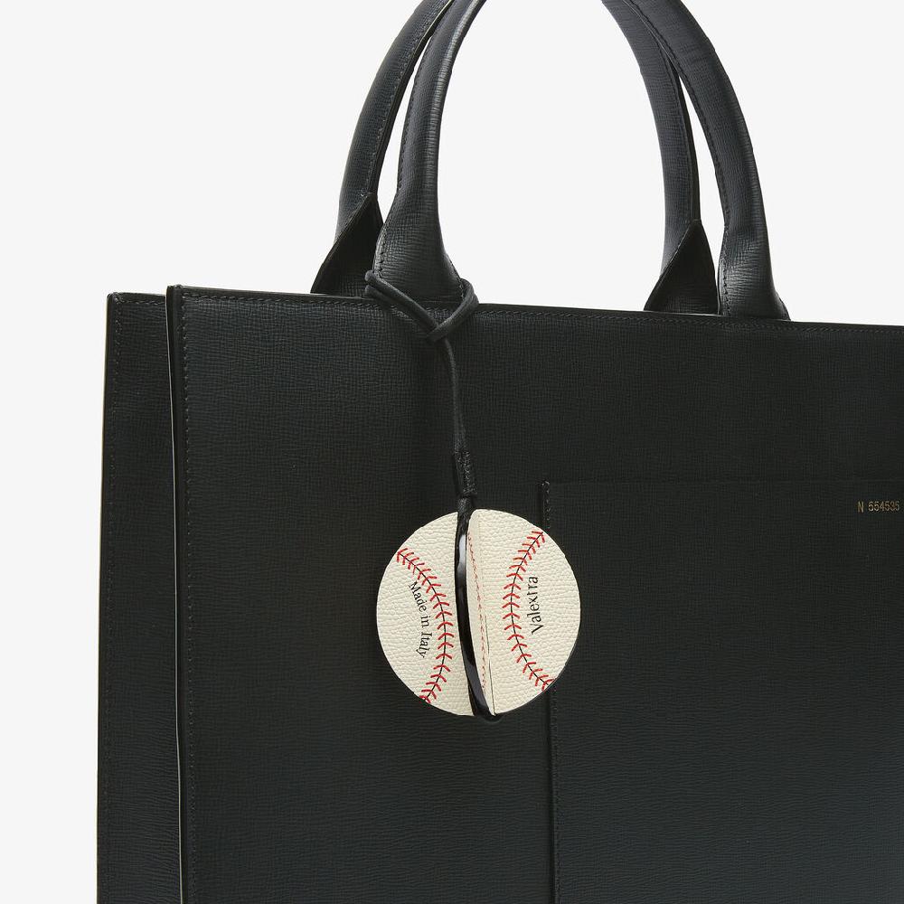 Valextra Charm Palla Da Baseball In Pelle Bianca Rossa E Nera | Valextra