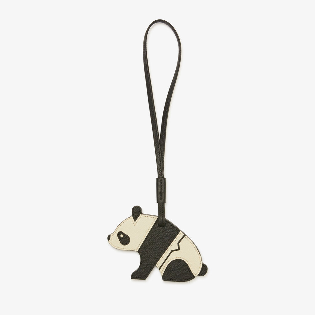 Valextra Charm per borsa Panda in Pelle Bianca e Nera | Valextra