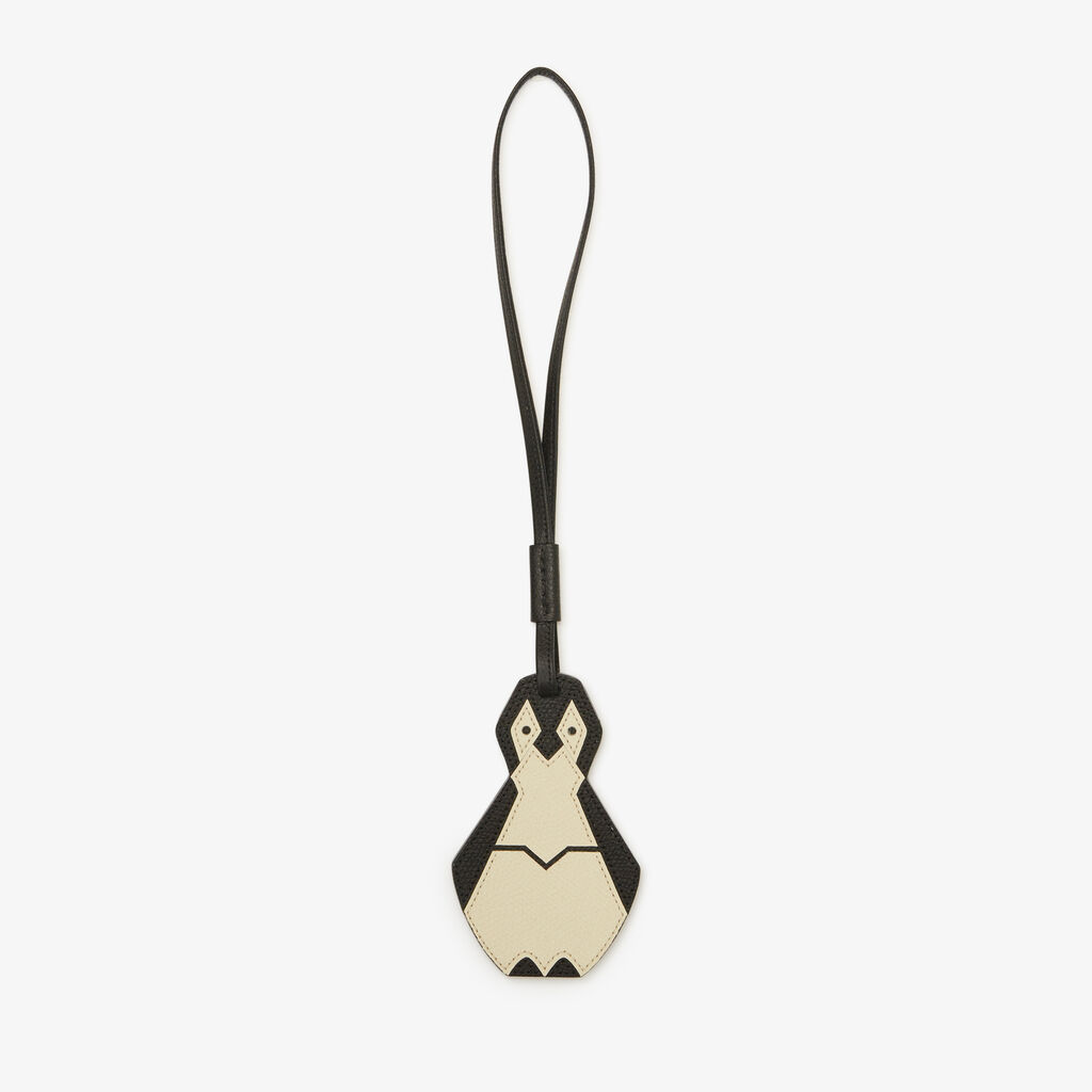 Valextra Charm per borsa Pinguino in Pelle Bianca e Nera | Valextra