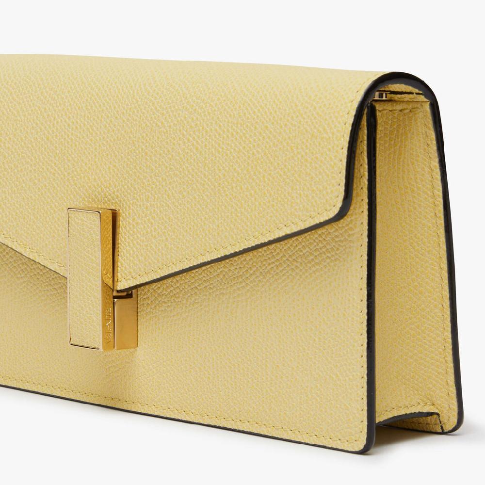 Valextra Clutch Donna Di Lusso In Pelle Gialla Con Catena | Valextra Iside