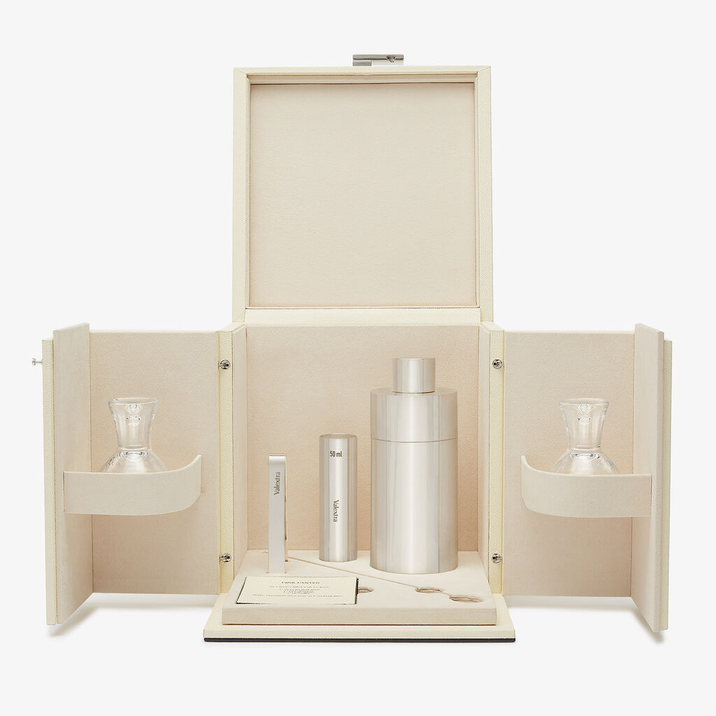 Valextra Cocktail Box Di Lusso In Pelle Bianca Pergamena | Valextra