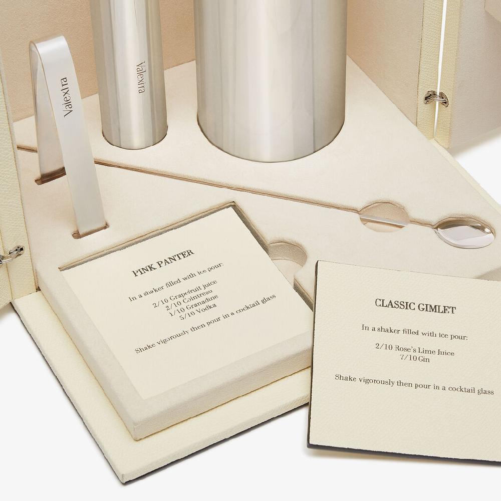 Valextra Cocktail Box Di Lusso In Pelle Bianca Pergamena | Valextra