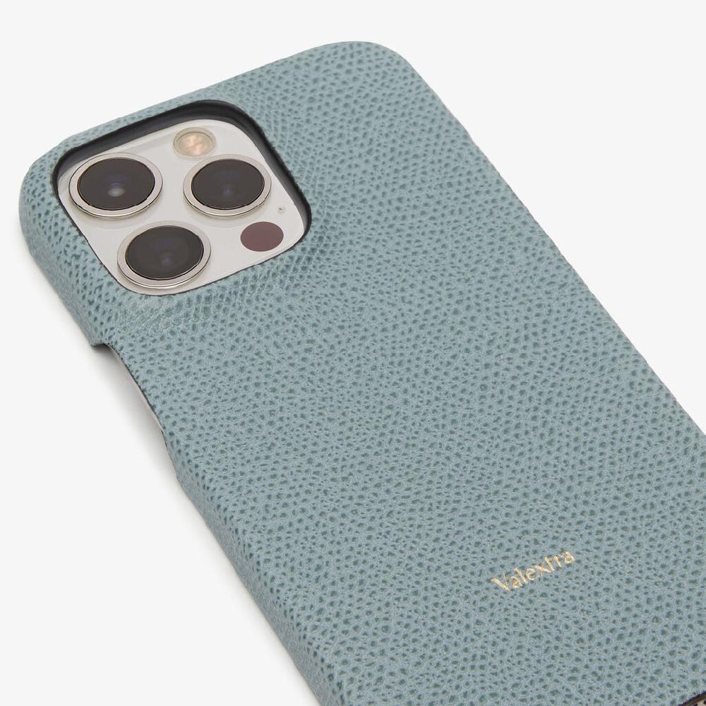Valextra Cover Iphone 13 Pro In Pelle Azzurra Cerulea | Valextra