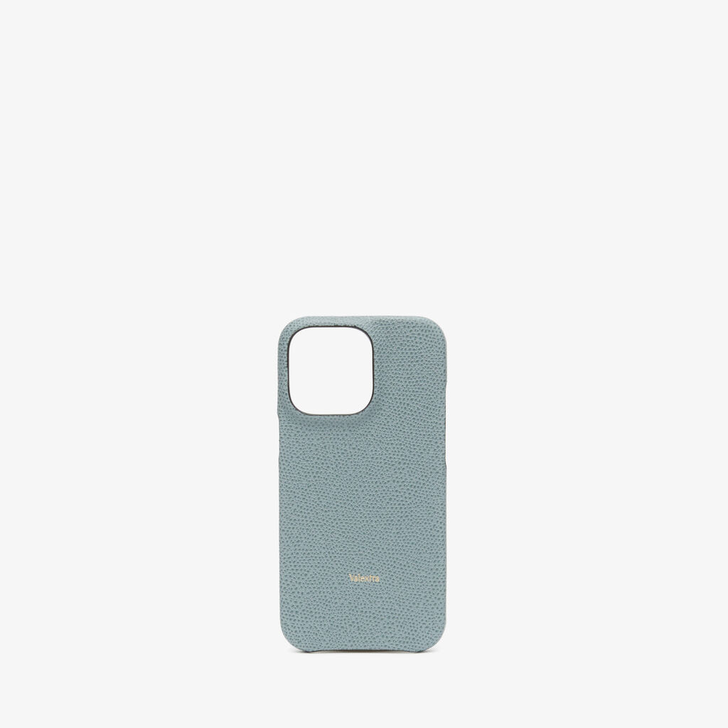 Valextra Cover Iphone 13 Pro in Pelle Azzurra cerulea | Valextra