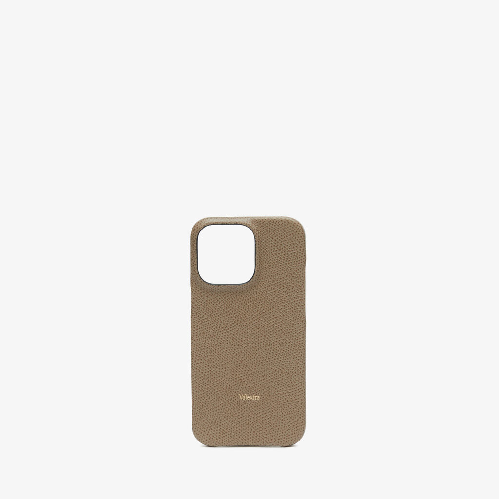 Valextra Cover Iphone 13 Pro in Pelle Marrone Tortora | Valextra