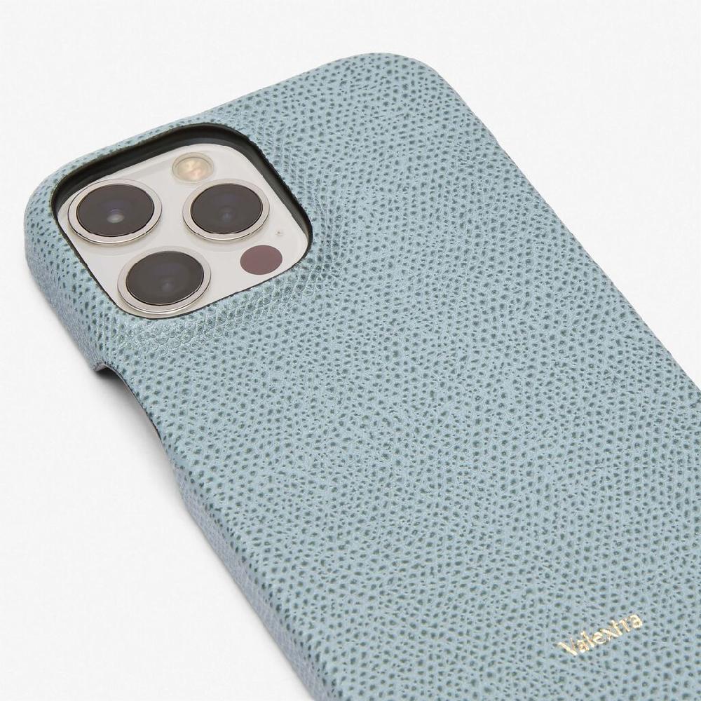 Valextra Cover Iphone 13 Pro Max In Pelle Azzurra Ceruleo | Valextra