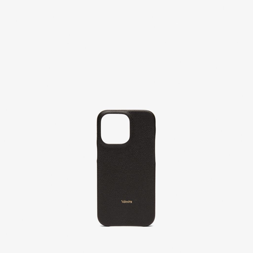 Valextra Cover rigida per Iphone 13 Pro in Pelle Nera | Valextra