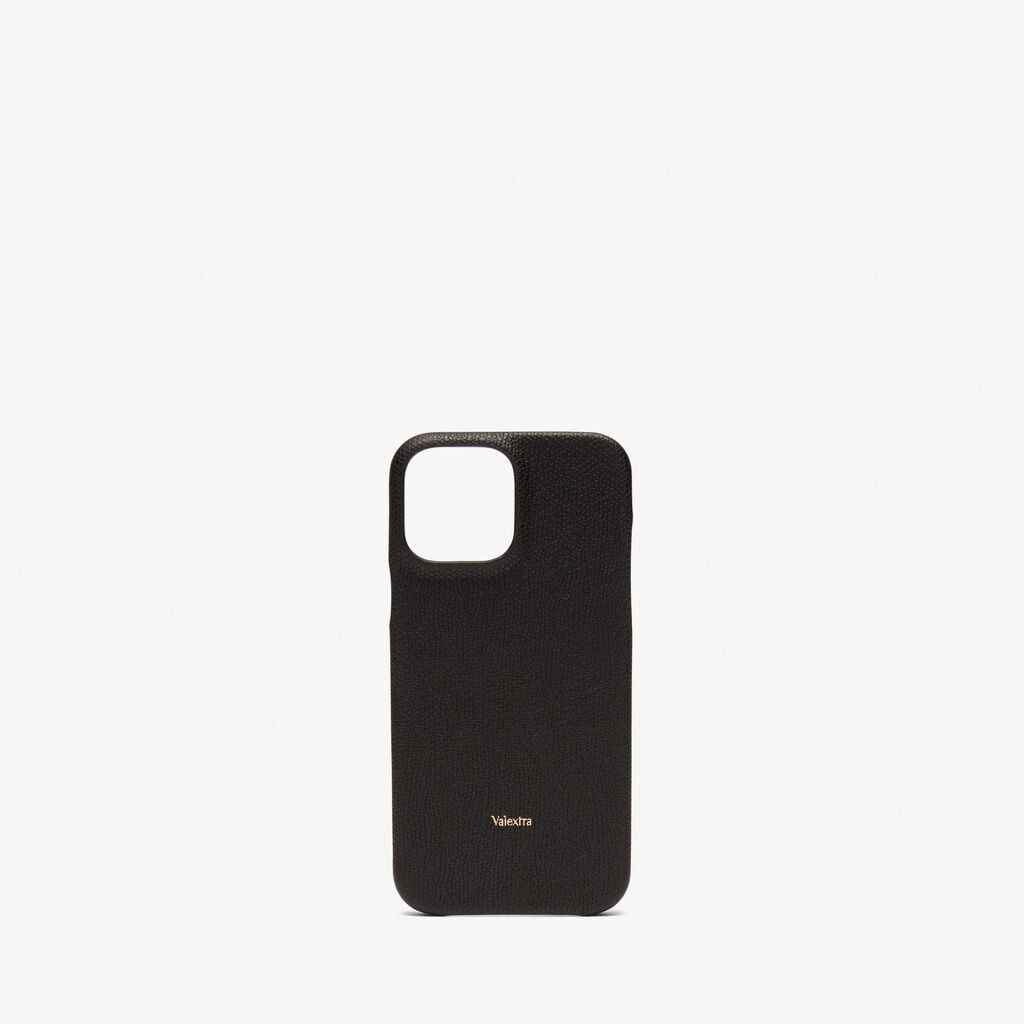 Valextra Cover rigida per Iphone 13 Pro Max in Pelle Nera | Valextra