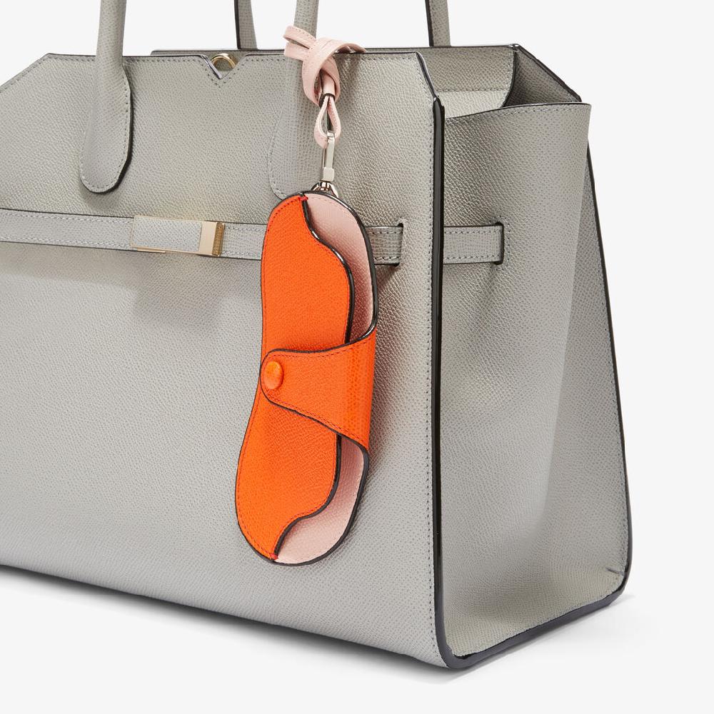 Valextra Custodia Occhiali Di Lusso In Pelle Arancione E Rosa | Valextra