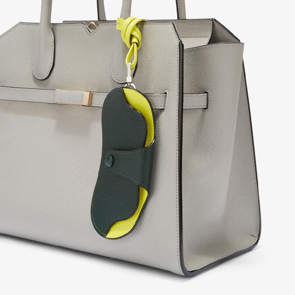Valextra Custodia Occhiali Di Lusso In Pelle Verde E Gialla Lime | Valextra