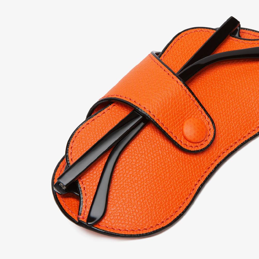 Valextra Custodia Occhiali In Pelle Arancione | Valextra Piccola Pelletteria