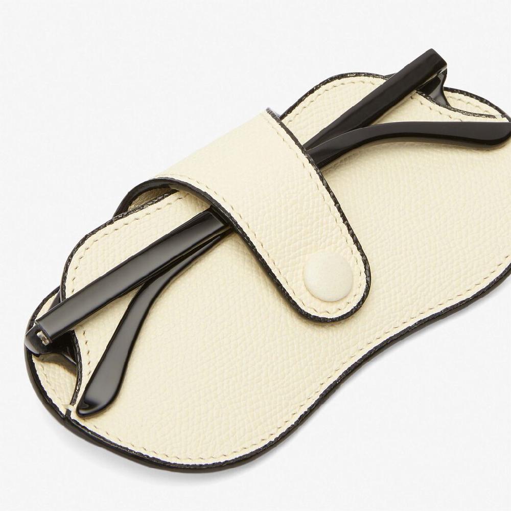 Valextra Custodia Occhiali In Pelle Bianca | Valextra