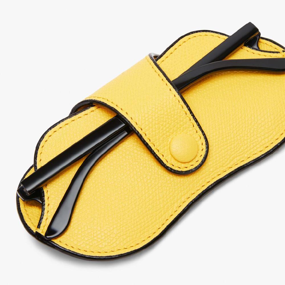 Valextra Custodia Occhiali In Pelle Gialla | Valextra