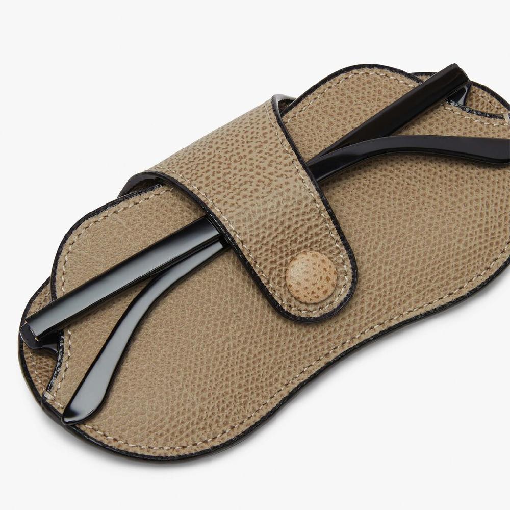 Valextra Custodia Occhiali In Pelle Marrone Tortora | Valextra