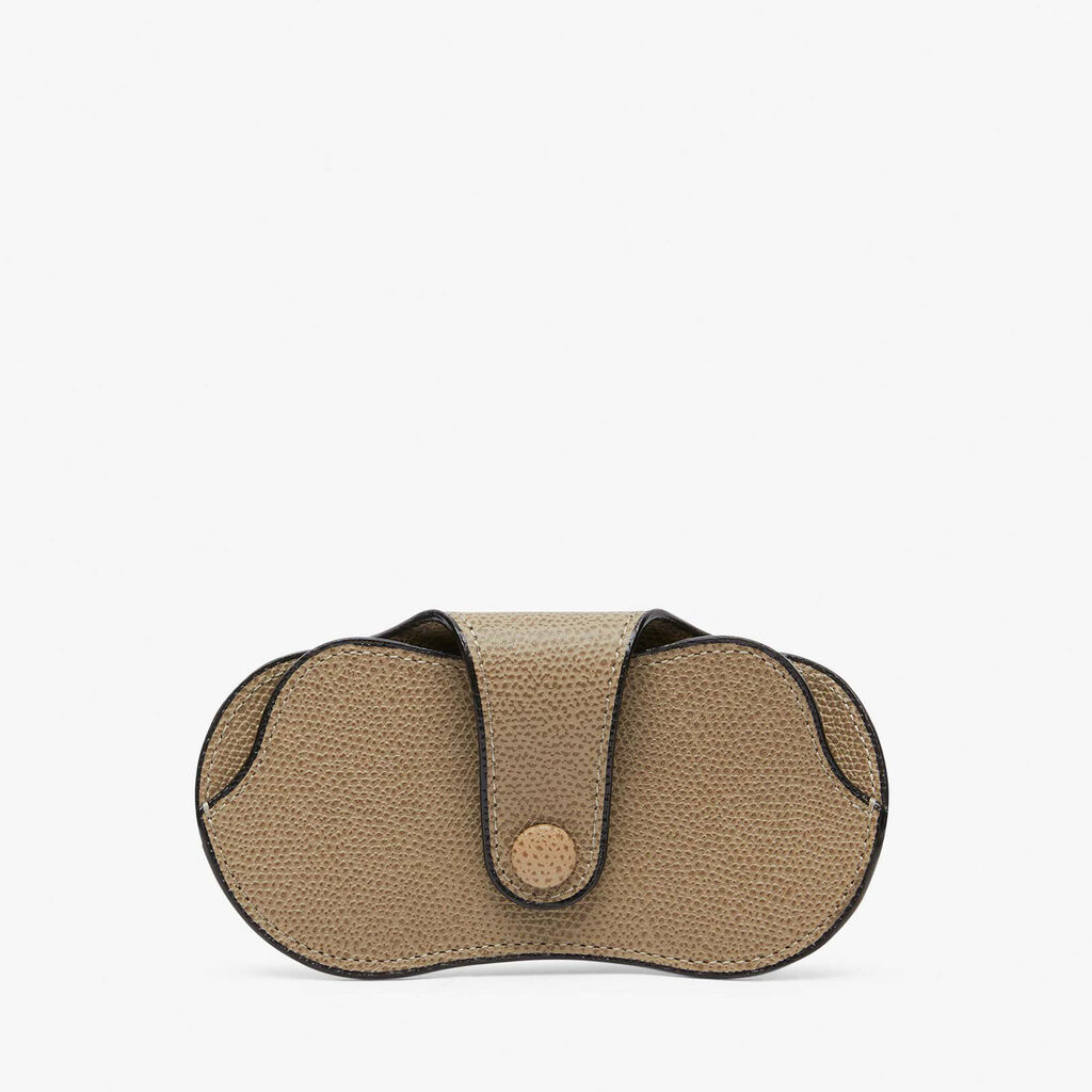 Valextra Custodia Occhiali In Pelle Marrone Tortora | Valextra